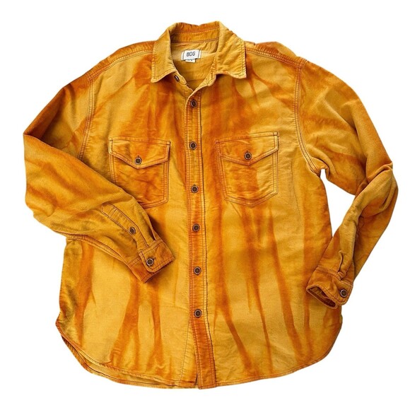 BDG Urban Outfitters Vintage Overdyed Orange French Utility Shirt Size S-P - Picture 2 of 7